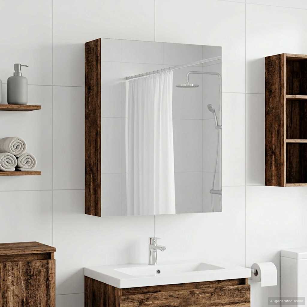 Badezimmerspiegelschrank Altholz 50 x 14,5 x 70 cm