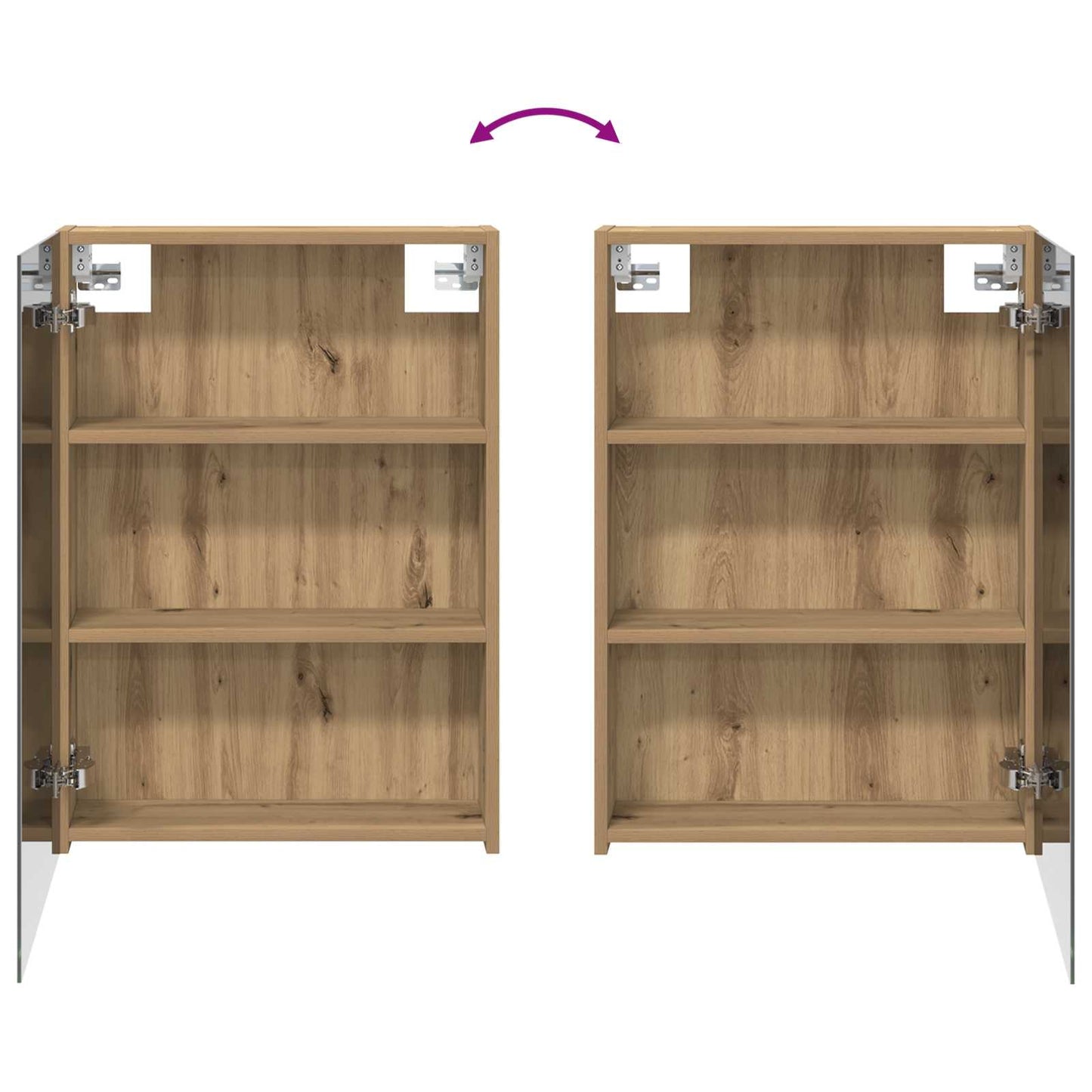 Badezimmerspiegelschrank Kunsthandwerk Eiche 50 x 14,5 x 70 cm