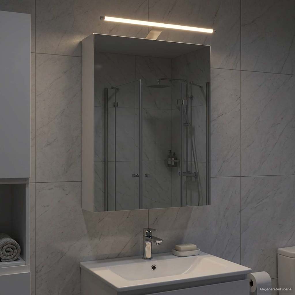 Badezimmerspiegelschrank Weiß 50 x 14,5 x 70 cm Holzwerkstoff