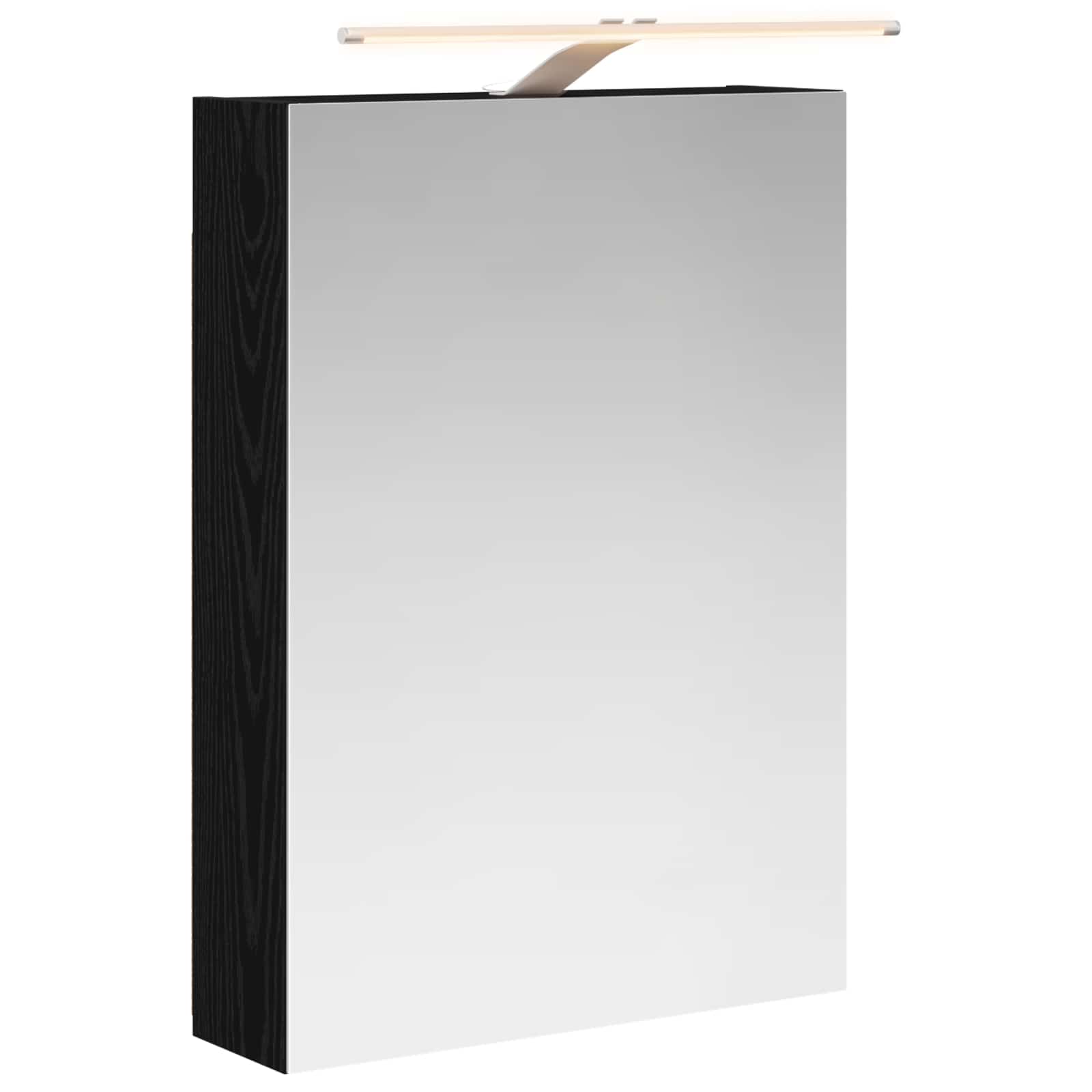 Badezimmerspiegelschrank Schwarz Eichen-Optik 50 x 14,5 x 70 cm