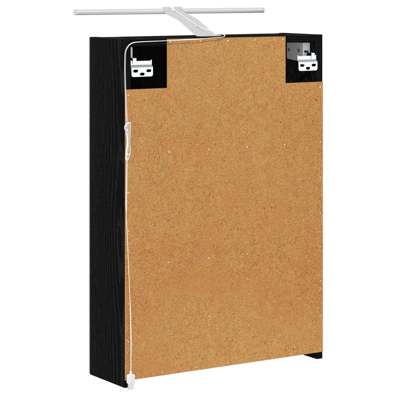 Badezimmerspiegelschrank Schwarz Eichen-Optik 50 x 14,5 x 70 cm