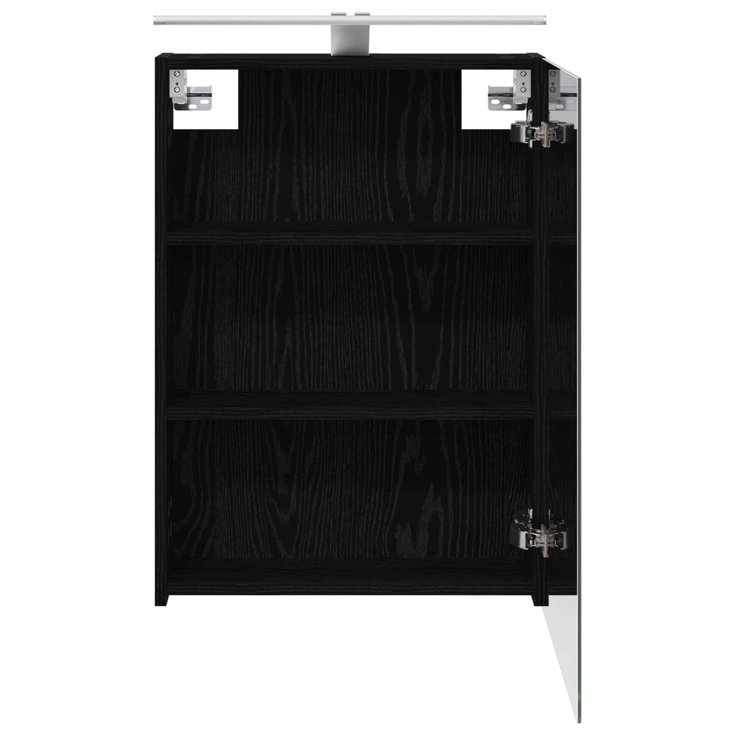 Badezimmerspiegelschrank Schwarz Eichen-Optik 50 x 14,5 x 70 cm