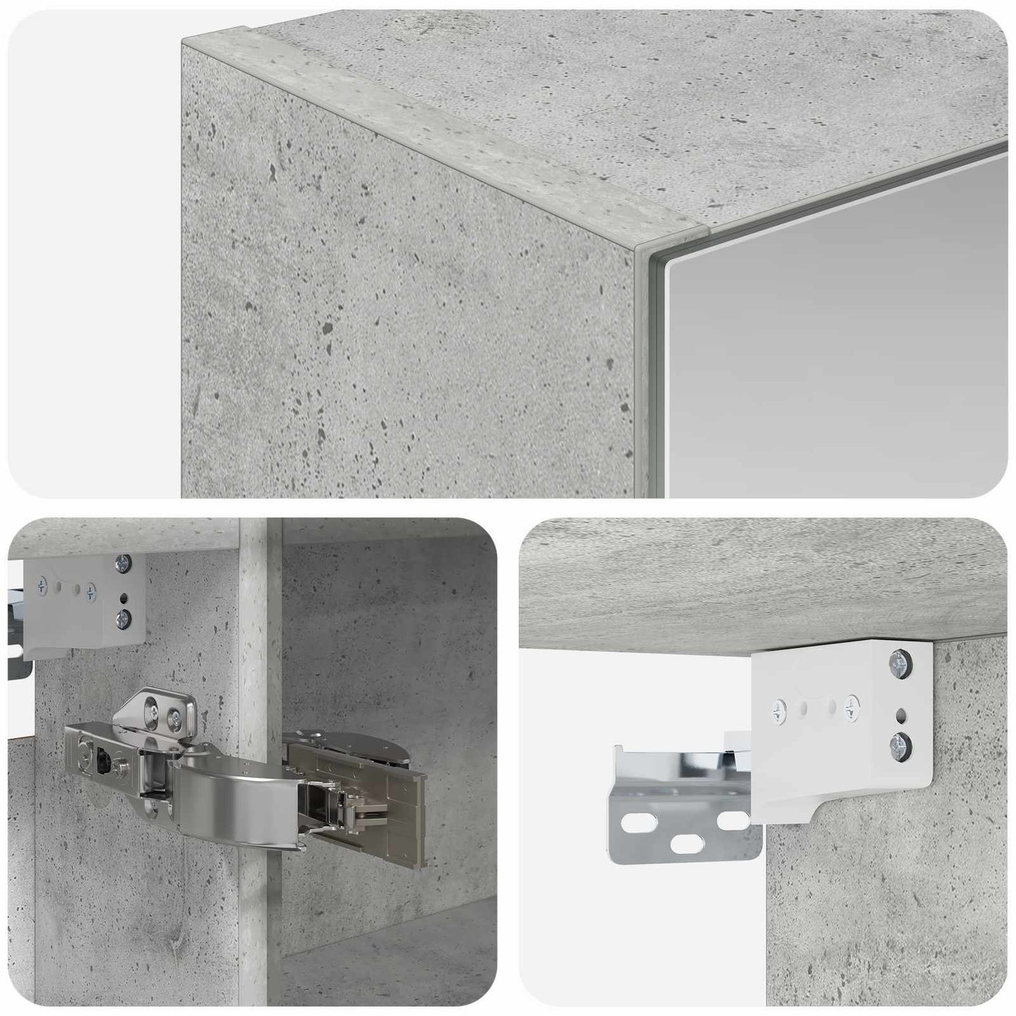 Badezimmerspiegelschrank Beton Grau 50 x 14,5 x 70 cm