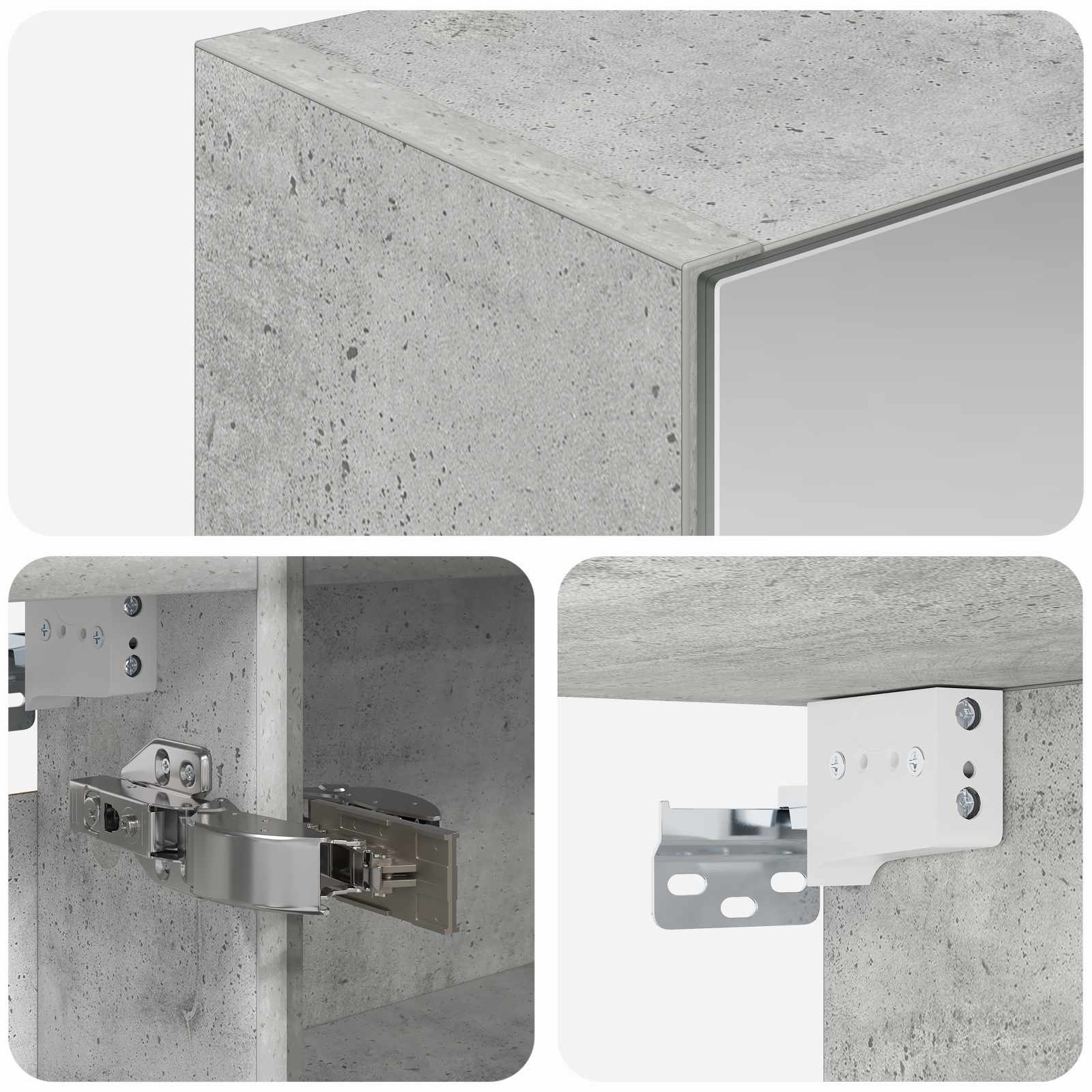 Badezimmerspiegelschrank Beton Grau 50 x 14,5 x 70 cm
