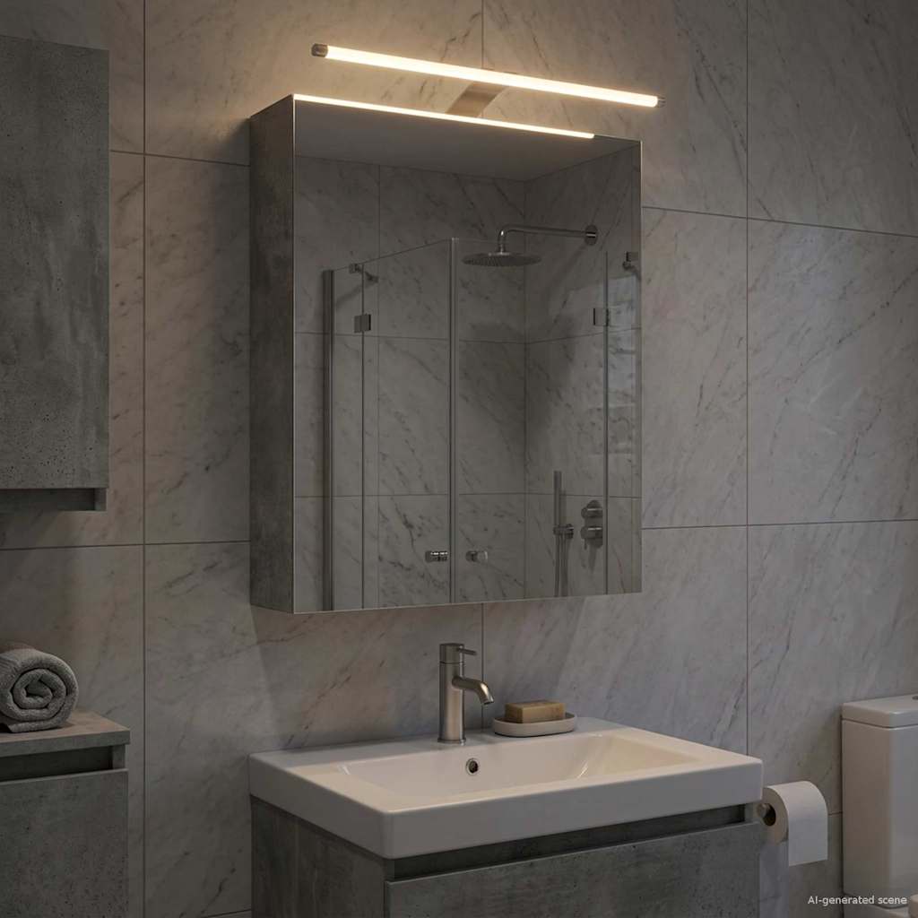 Badezimmerspiegelschrank Beton Grau 50 x 14,5 x 70 cm