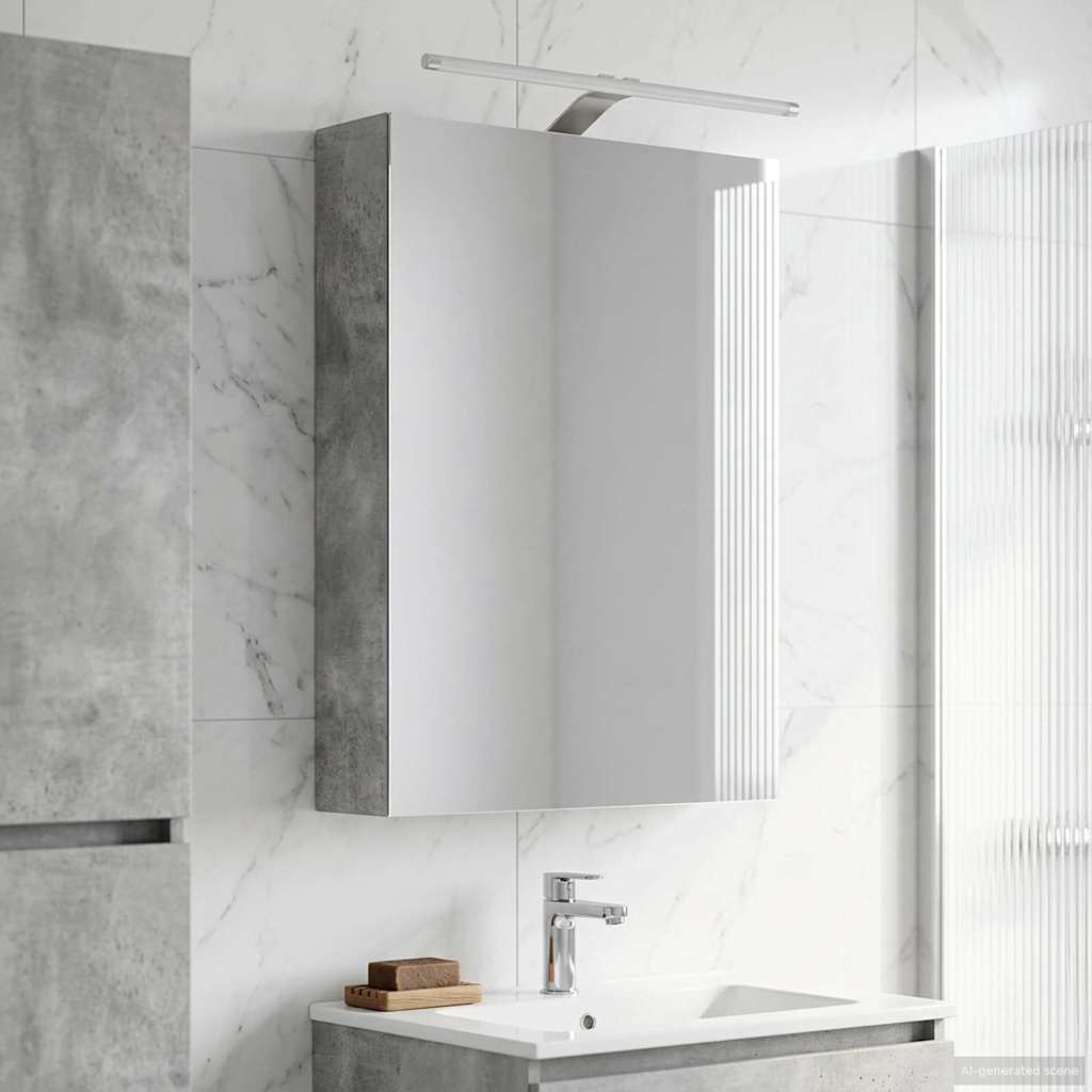 Badezimmerspiegelschrank Beton Grau 50 x 14,5 x 70 cm