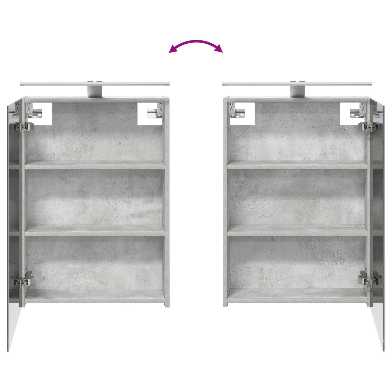 Badezimmerspiegelschrank Beton Grau 50 x 14,5 x 70 cm