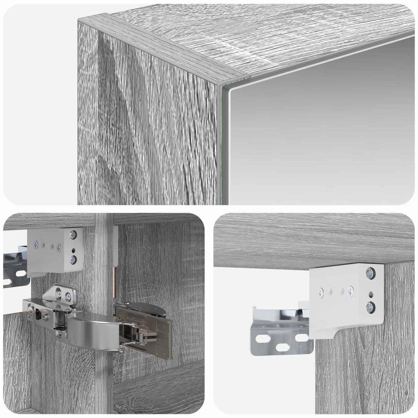 Badezimmerspiegelschrank Graues Sonoma 50 x 14,5 x 70 cm