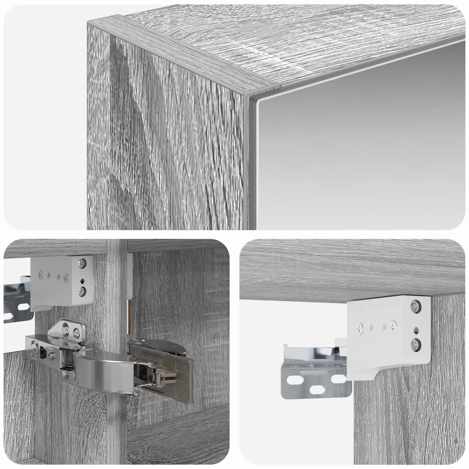 Badezimmerspiegelschrank Graues Sonoma 50 x 14,5 x 70 cm