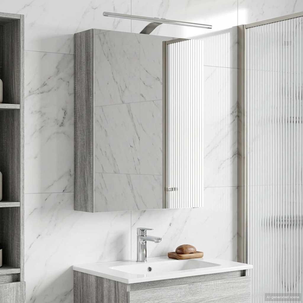 Badezimmerspiegelschrank Graues Sonoma 50 x 14,5 x 70 cm