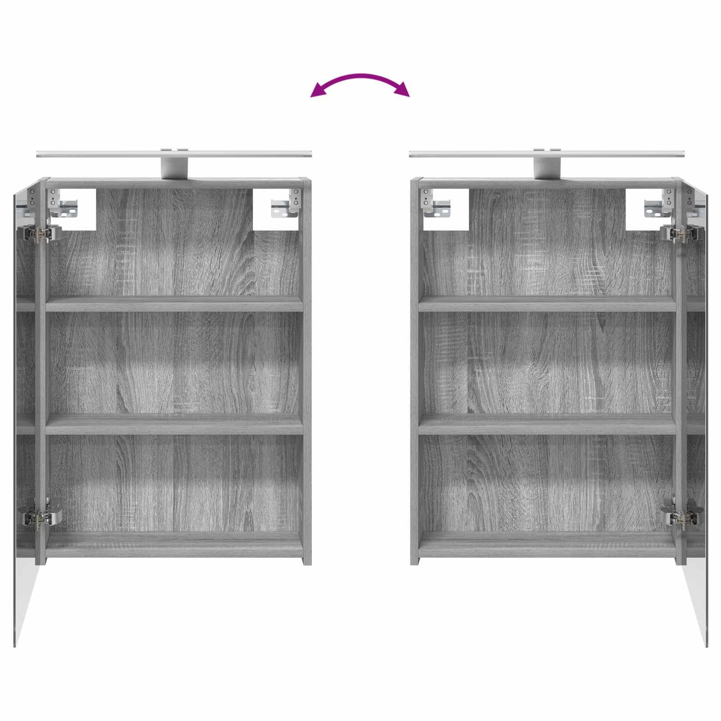 Badezimmerspiegelschrank Graues Sonoma 50 x 14,5 x 70 cm