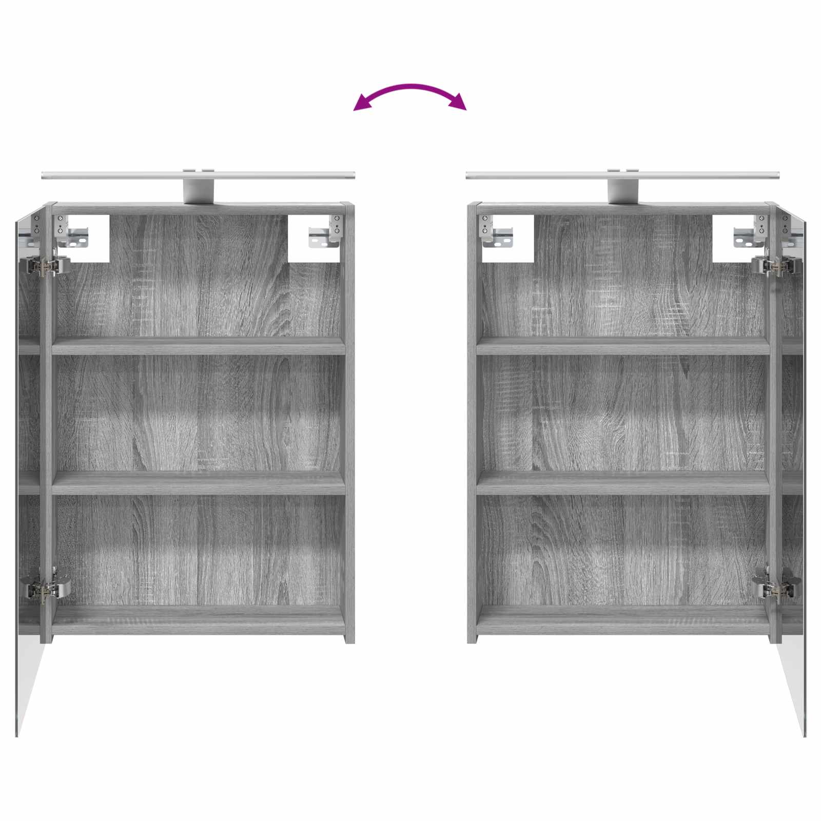 Badezimmerspiegelschrank Graues Sonoma 50 x 14,5 x 70 cm