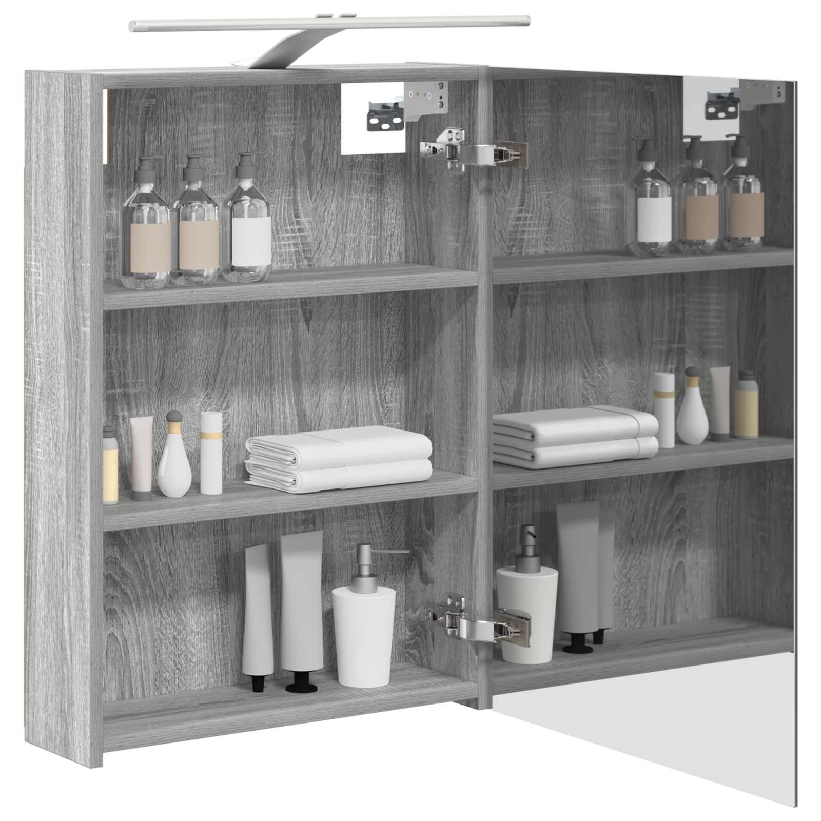 Badezimmerspiegelschrank Graues Sonoma 50 x 14,5 x 70 cm