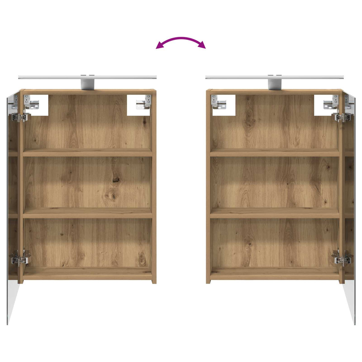 Badezimmerspiegelschrank Kunsthandwerk Eiche 50 x 14,5 x 70 cm