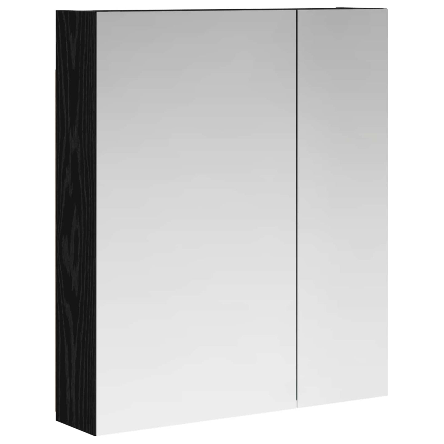 Badezimmerspiegelschrank Schwarz Eichen-Optik 60 x 14,5 x 70 cm