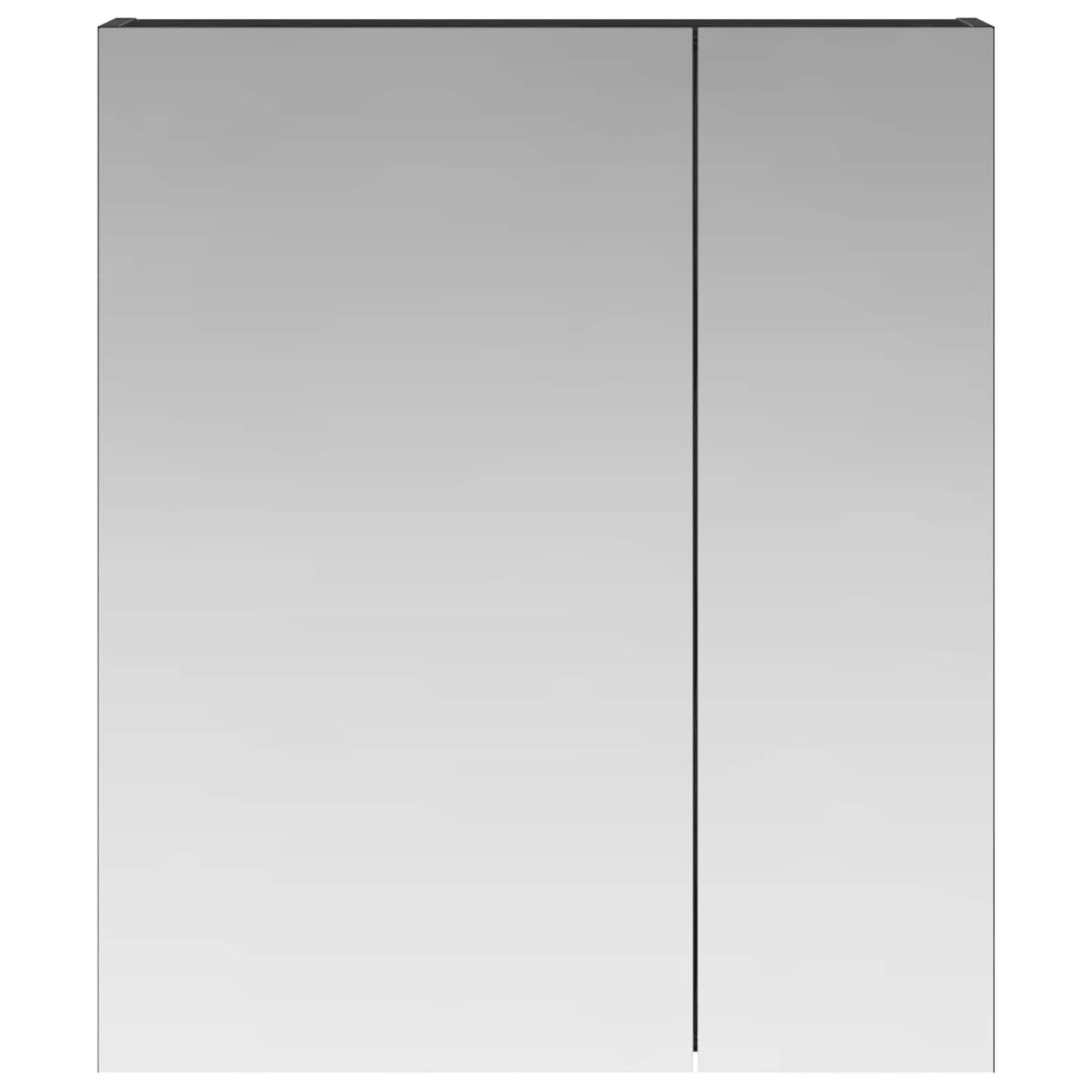 Badezimmerspiegelschrank Schwarz Eichen-Optik 60 x 14,5 x 70 cm