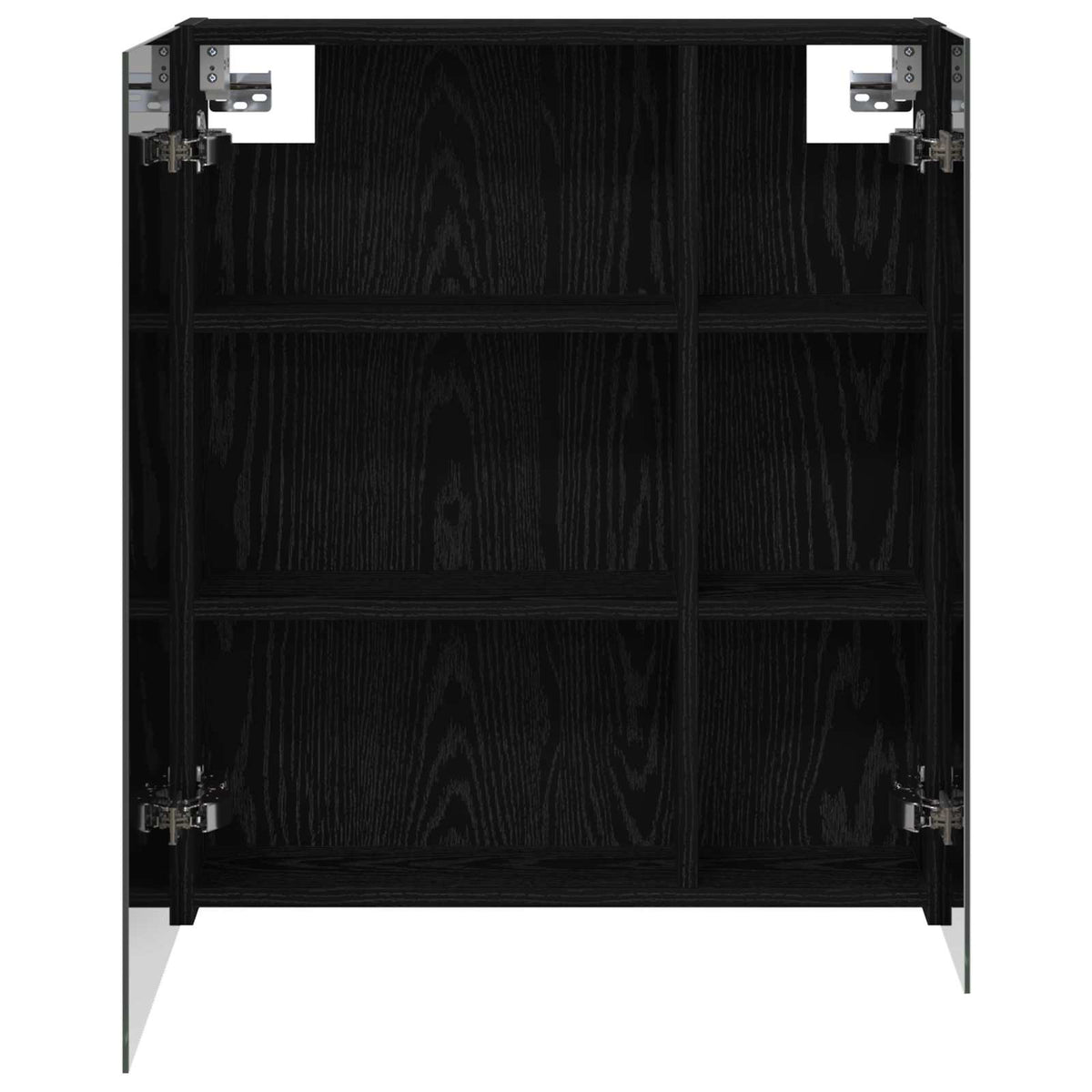 Badezimmerspiegelschrank Schwarz Eichen-Optik 60 x 14,5 x 70 cm