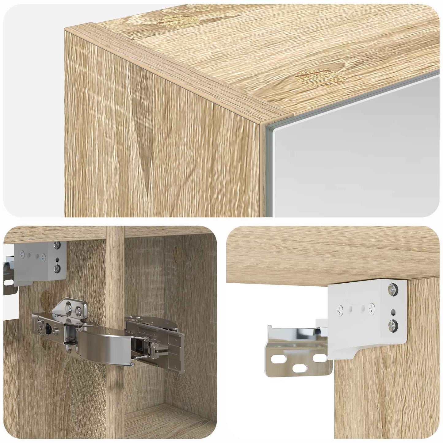 Badezimmerspiegelschrank Sonoma-Eiche 60 x 14,5 x 70 cm