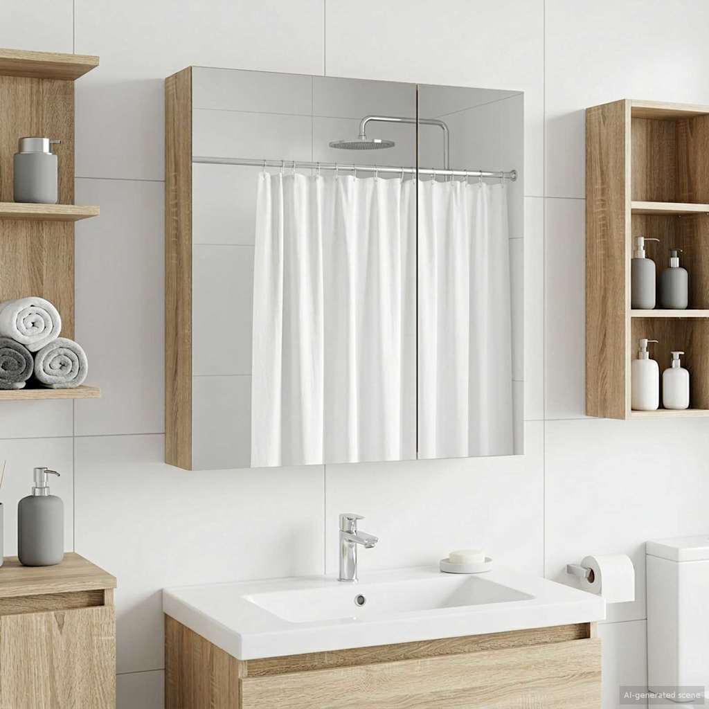 Badezimmerspiegelschrank Sonoma-Eiche 60 x 14,5 x 70 cm