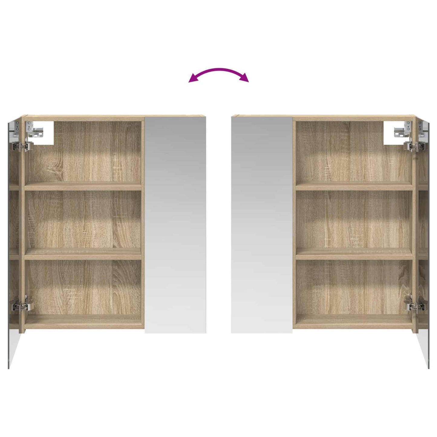 Badezimmerspiegelschrank Sonoma-Eiche 60 x 14,5 x 70 cm
