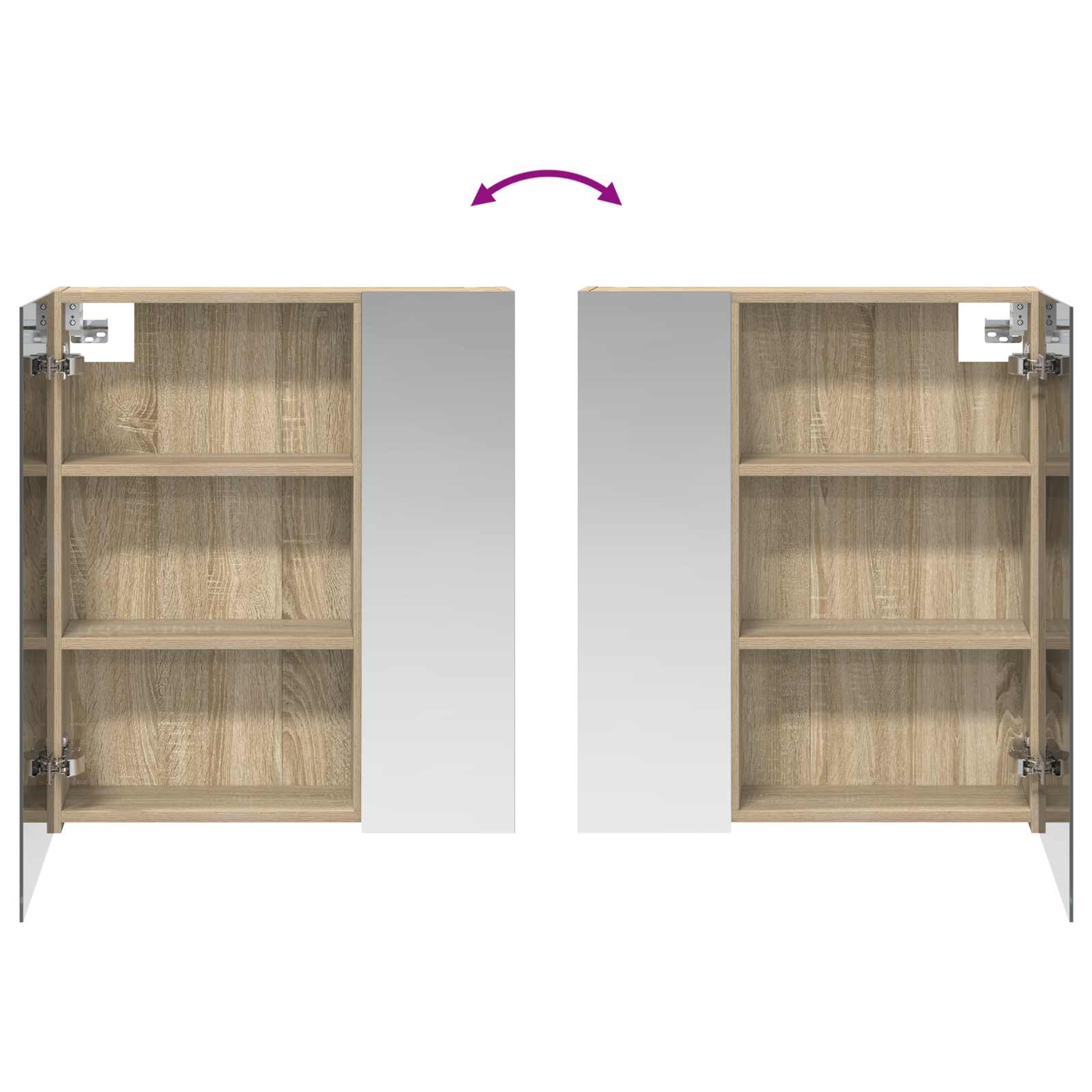 Badezimmerspiegelschrank Sonoma-Eiche 60 x 14,5 x 70 cm