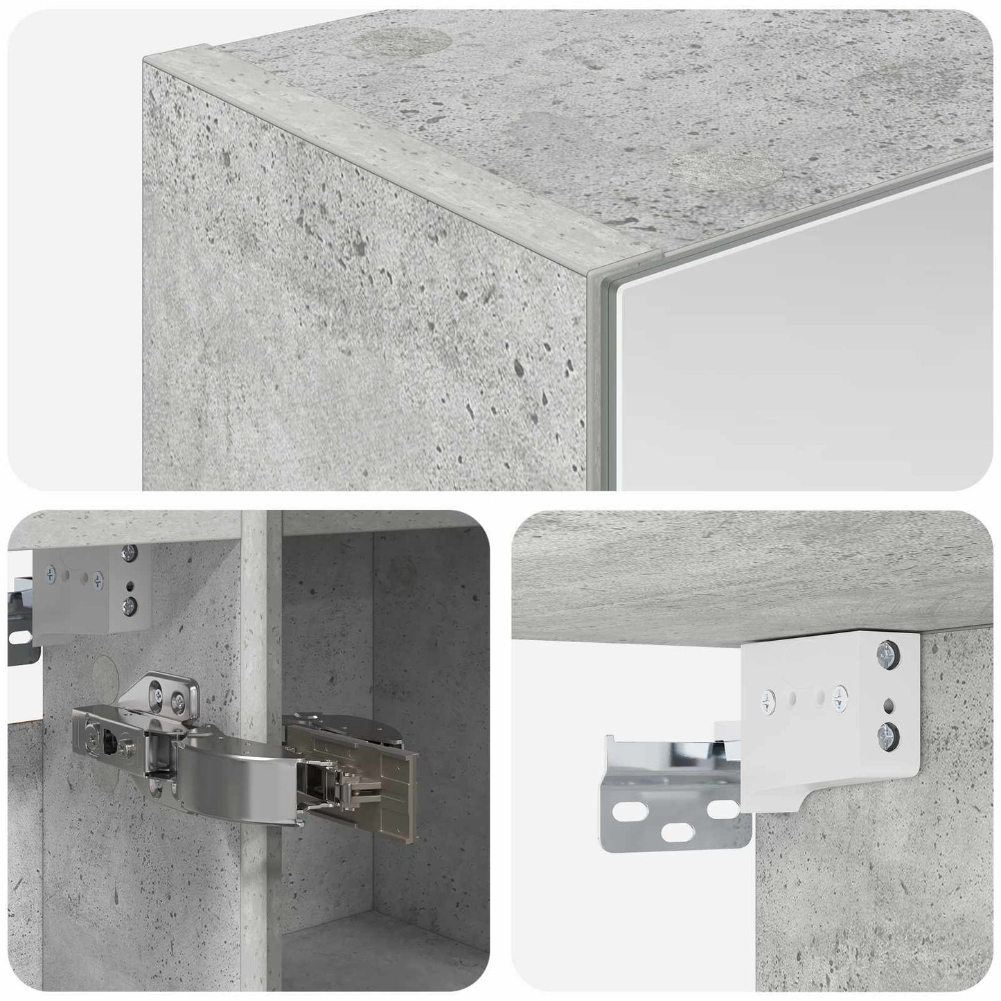 Badezimmerspiegelschrank Beton Grau 60 x 14,5 x 70 cm