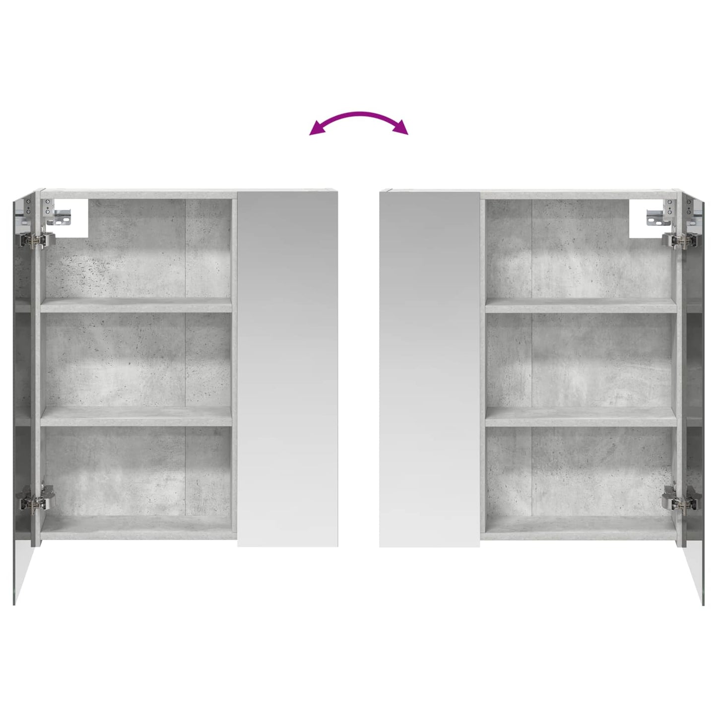Badezimmerspiegelschrank Beton Grau 60 x 14,5 x 70 cm