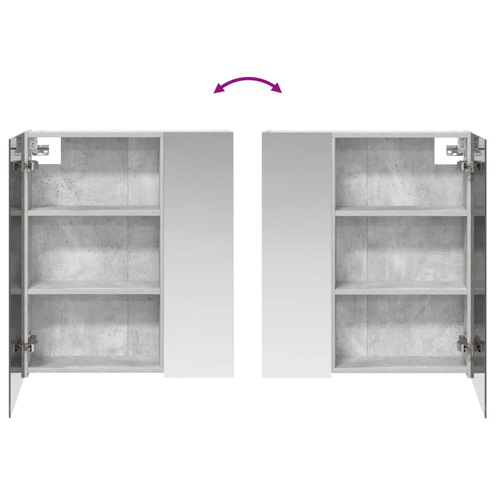 Badezimmerspiegelschrank Beton Grau 60 x 14,5 x 70 cm