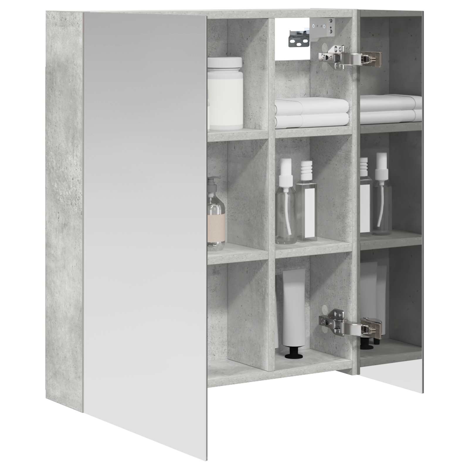 Badezimmerspiegelschrank Beton Grau 60 x 14,5 x 70 cm