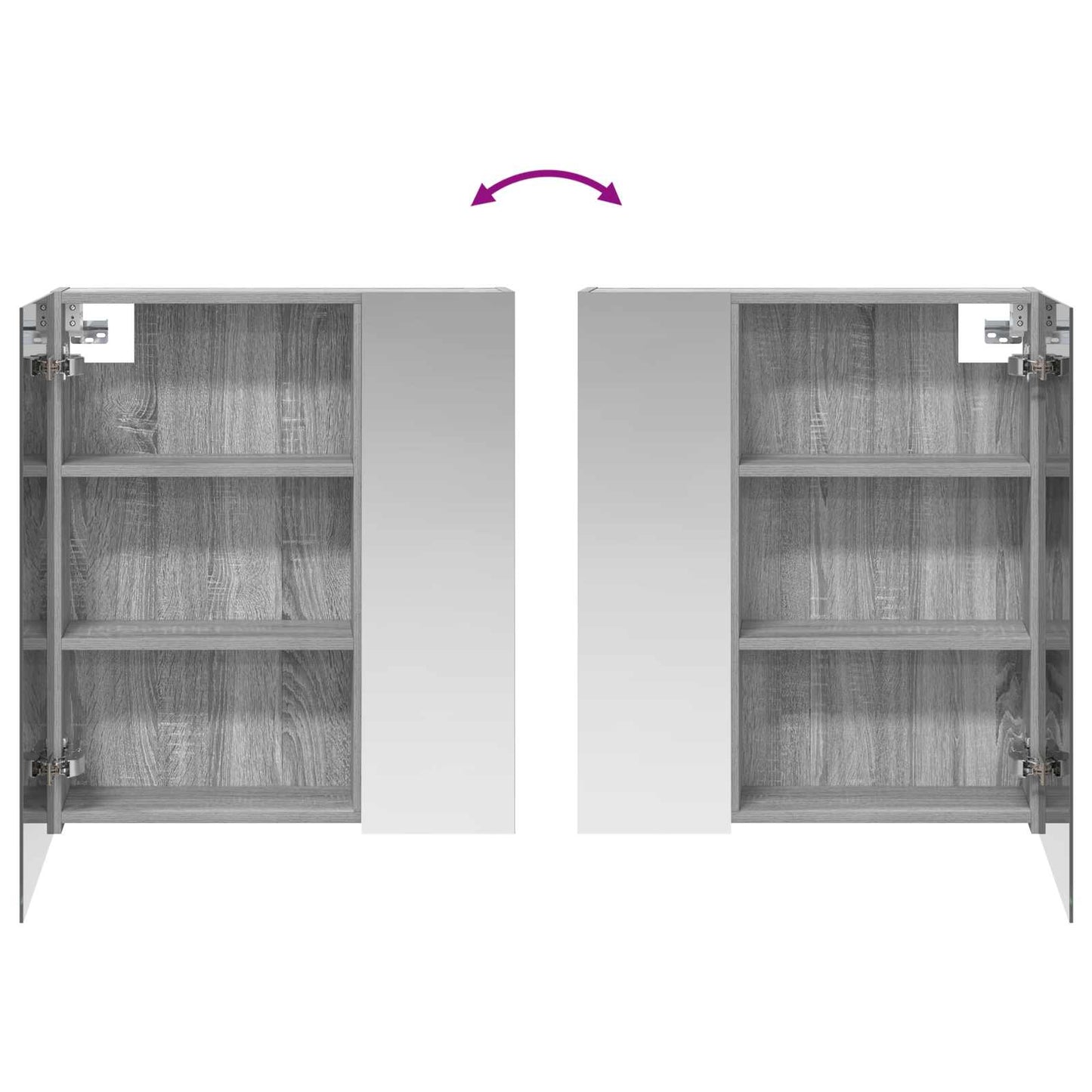 Badezimmerspiegelschrank Graues Sonoma 60 x 14,5 x 70 cm