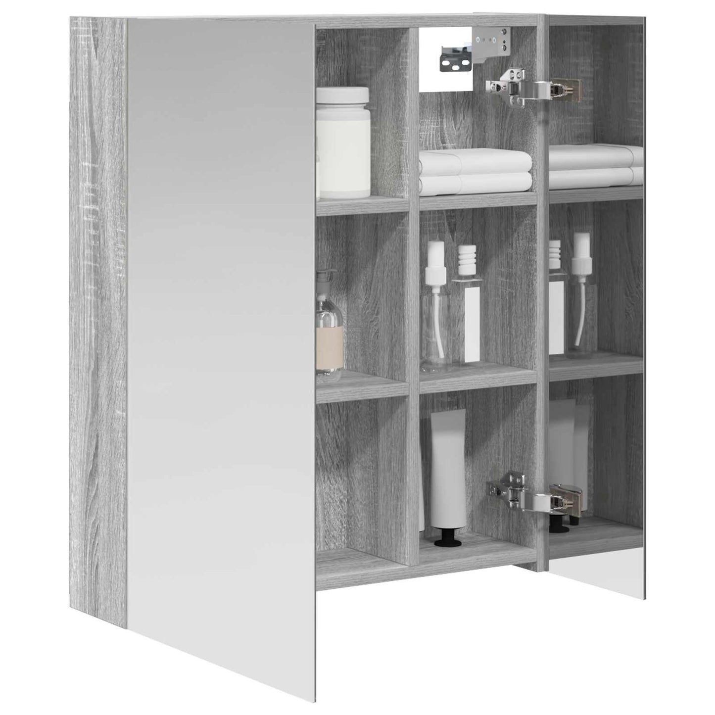 Badezimmerspiegelschrank Graues Sonoma 60 x 14,5 x 70 cm
