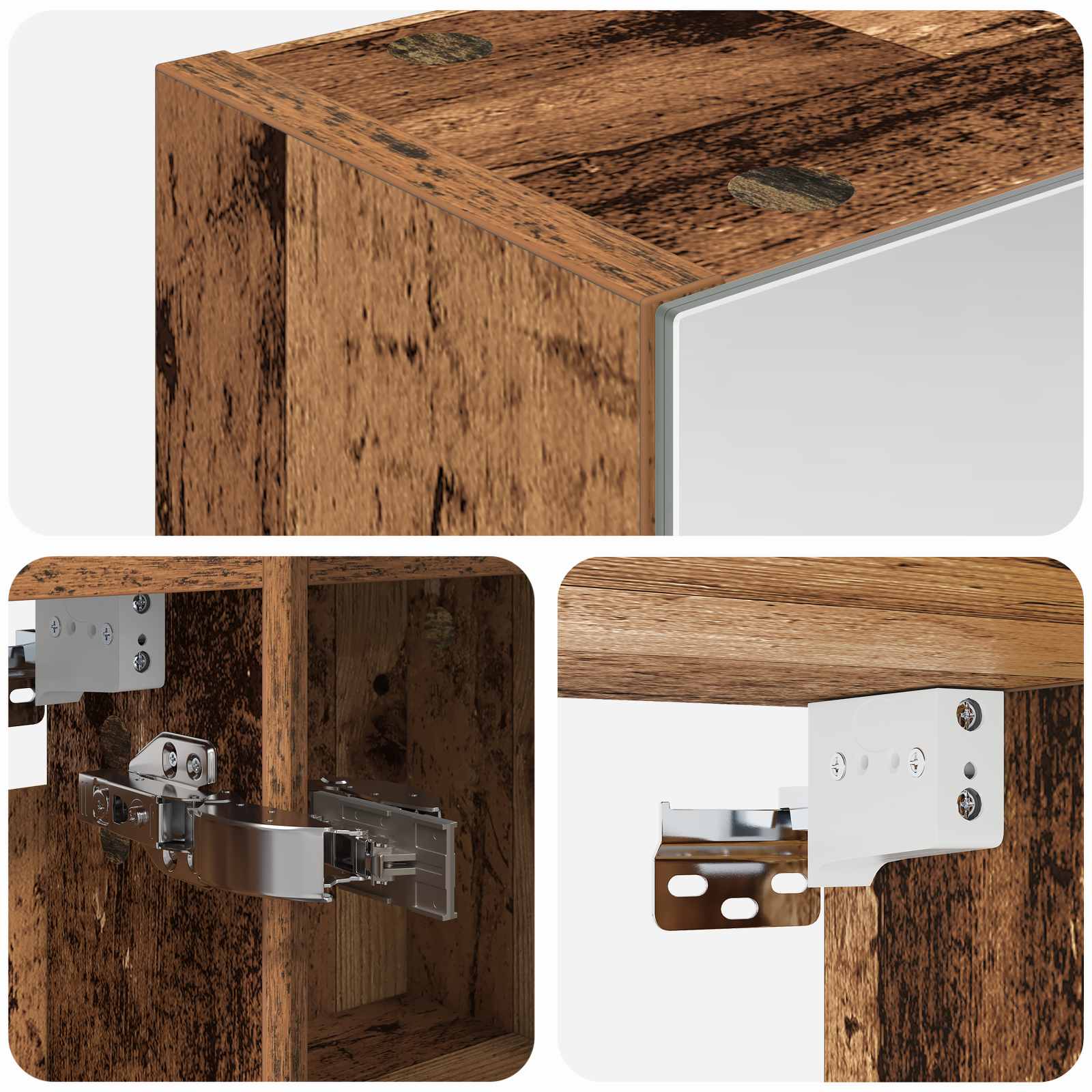Badezimmerspiegelschrank Altholz 60 x 14,5 x 70 cm