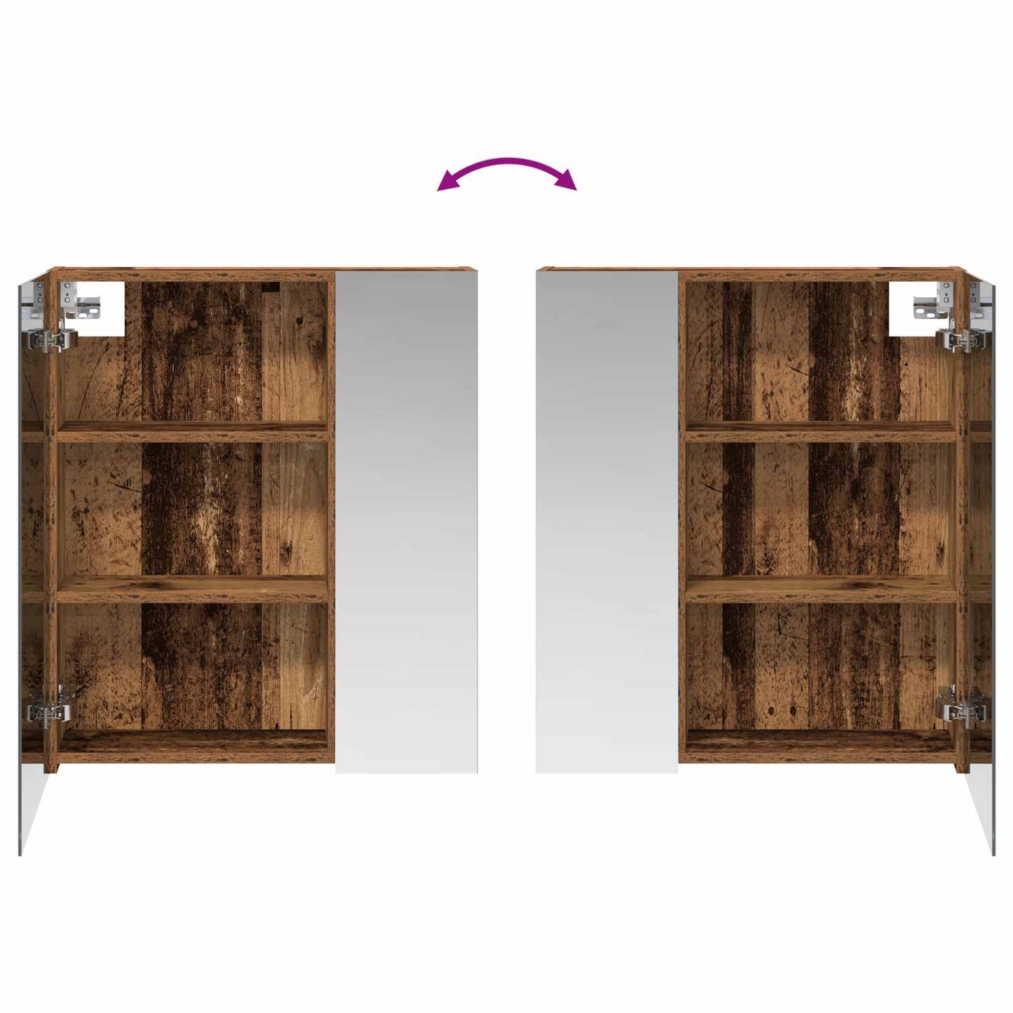 Badezimmerspiegelschrank Altholz 60 x 14,5 x 70 cm