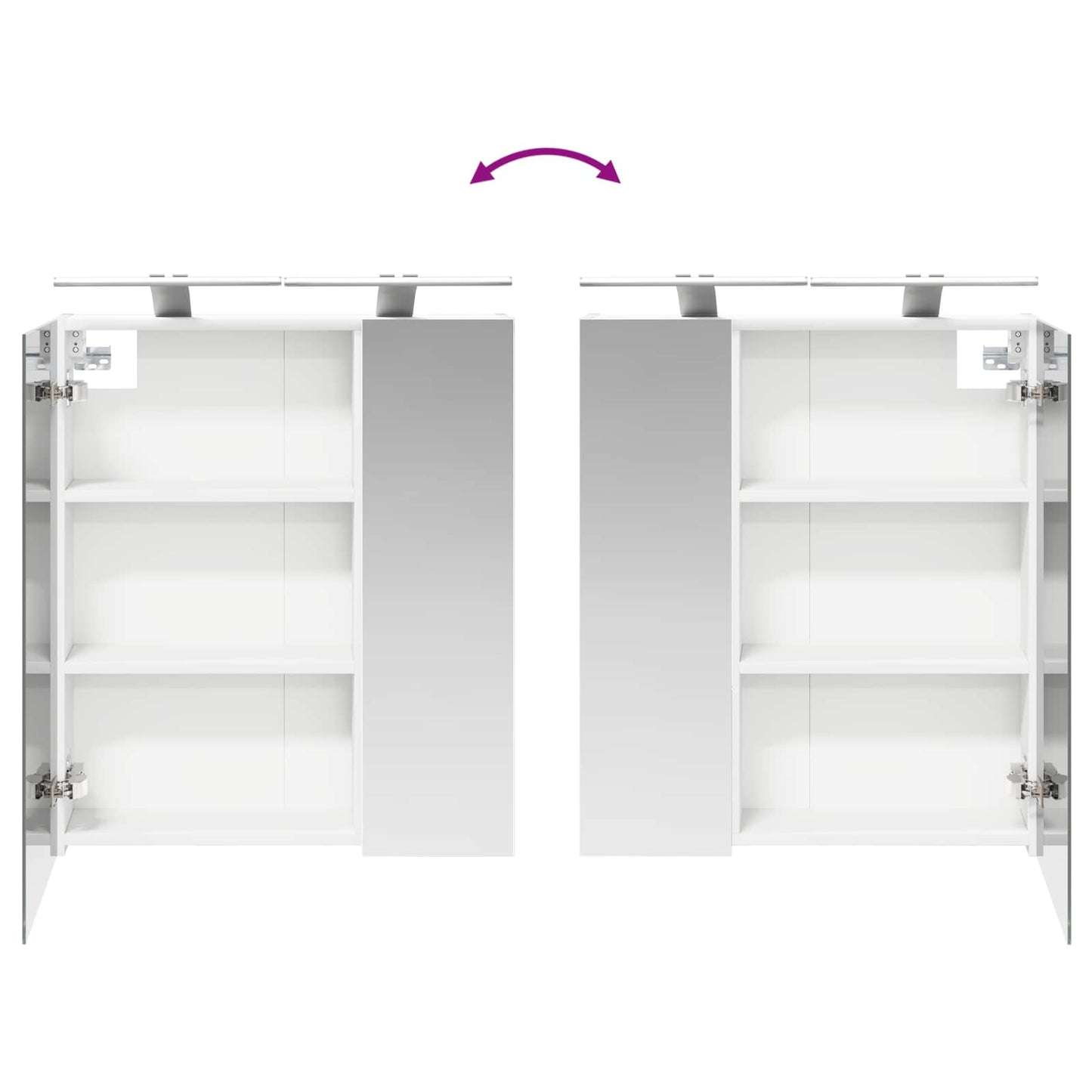 Badezimmerspiegelschrank Weiß 60 x 14,5 x 70 cm Holzwerkstoff