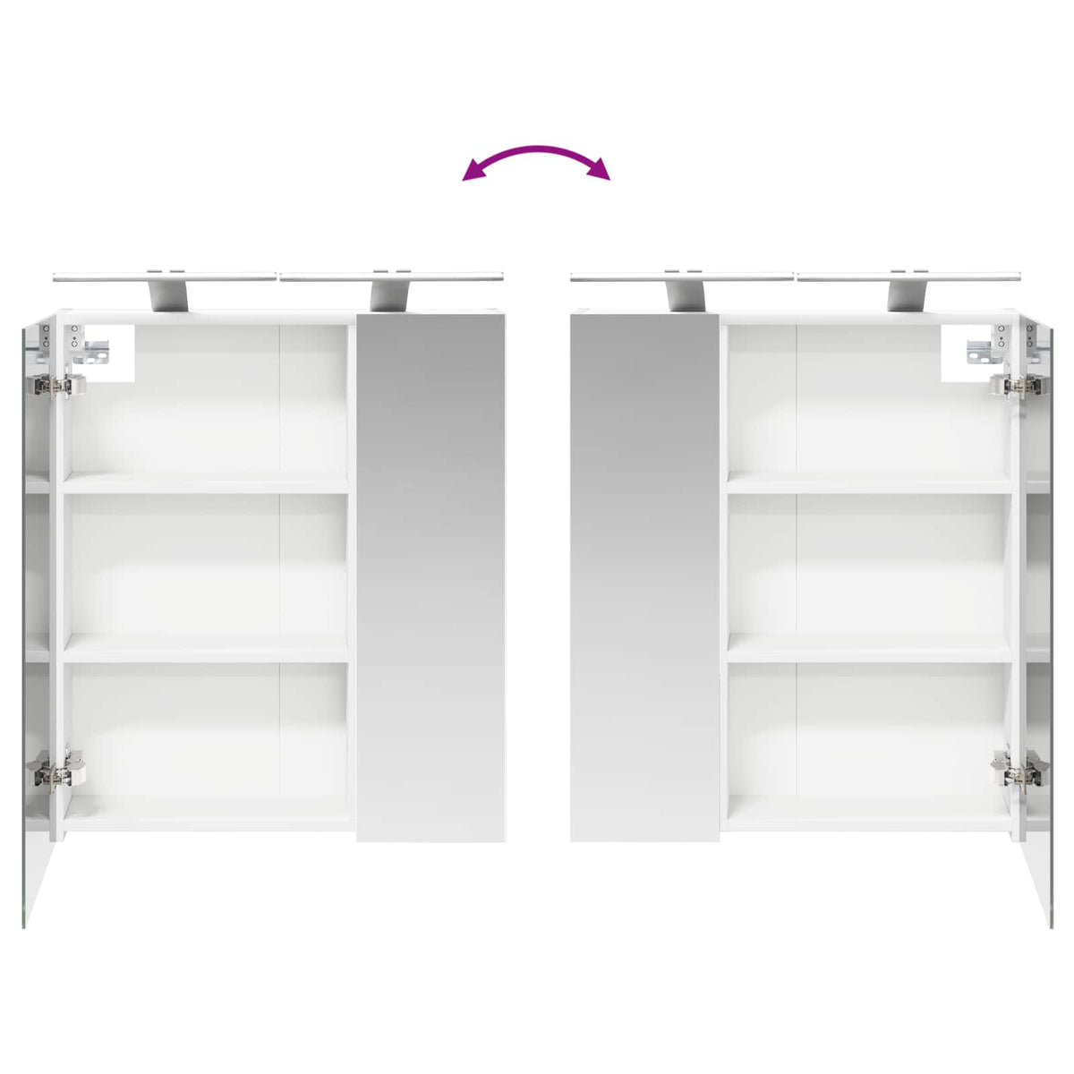 Badezimmerspiegelschrank Weiß 60 x 14,5 x 70 cm Holzwerkstoff