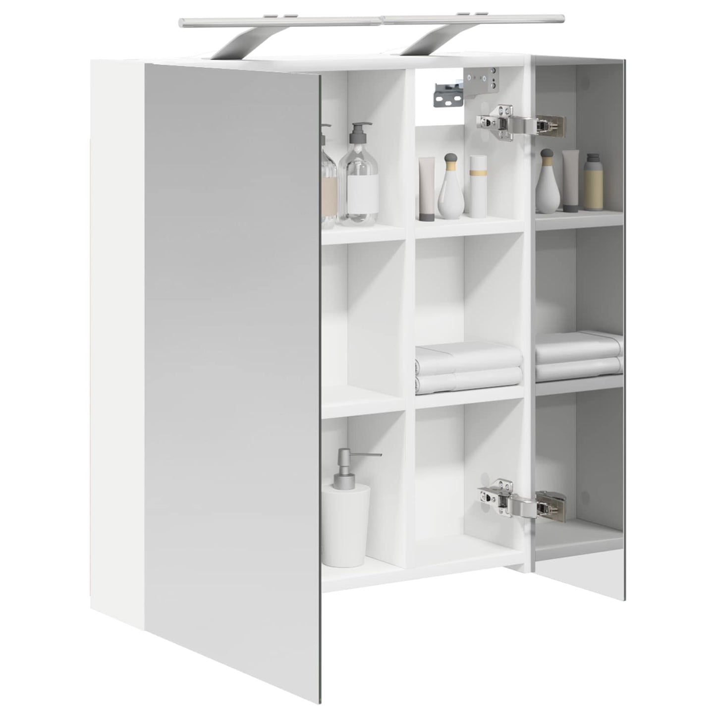 Badezimmerspiegelschrank Weiß 60 x 14,5 x 70 cm Holzwerkstoff