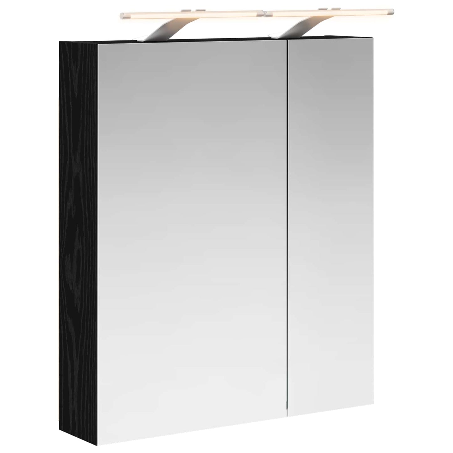 Badezimmerspiegelschrank Schwarz Eichen-Optik 60 x 14,5 x 70 cm