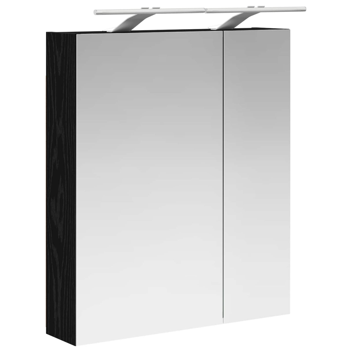 Badezimmerspiegelschrank Schwarz Eichen-Optik 60 x 14,5 x 70 cm