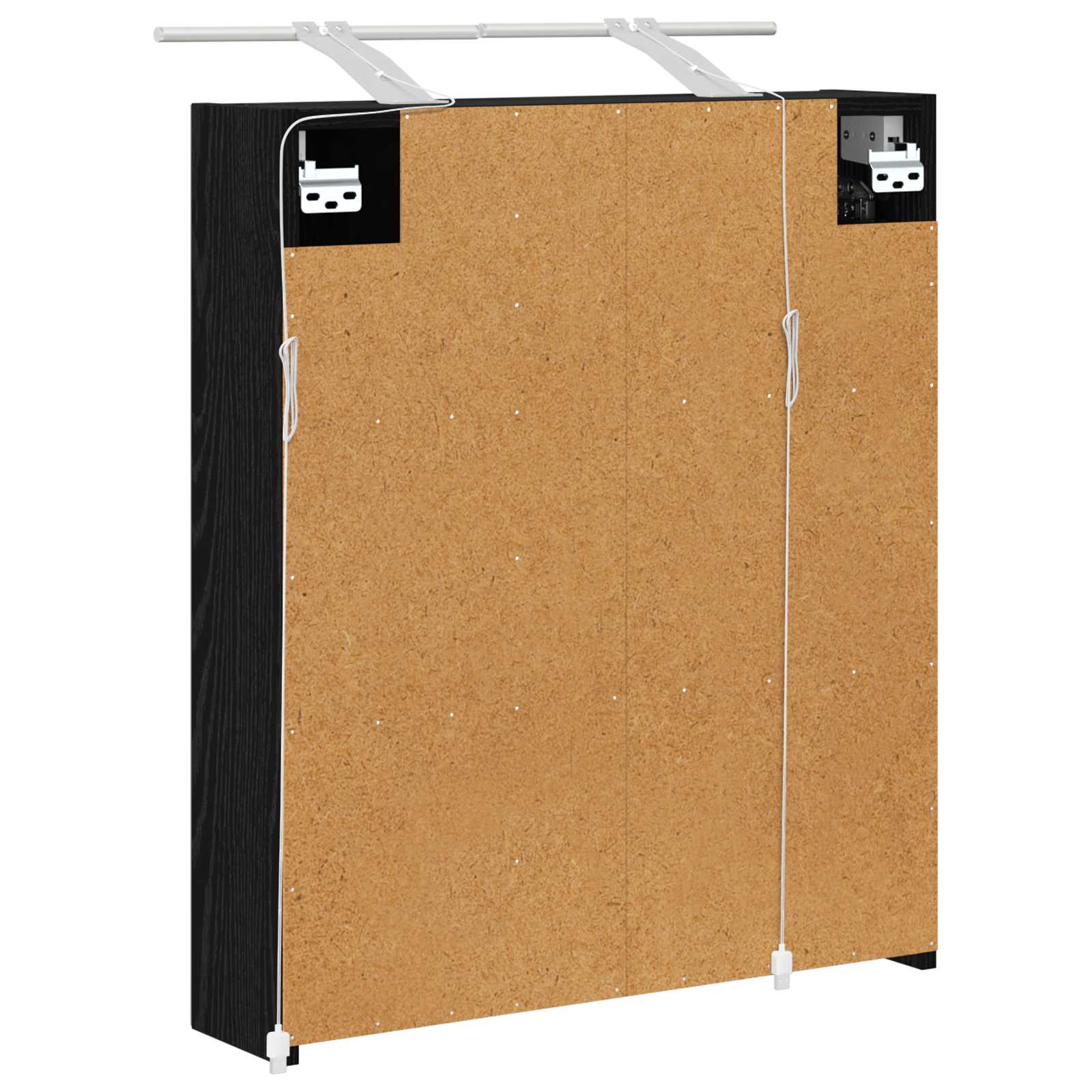 Badezimmerspiegelschrank Schwarz Eichen-Optik 60 x 14,5 x 70 cm