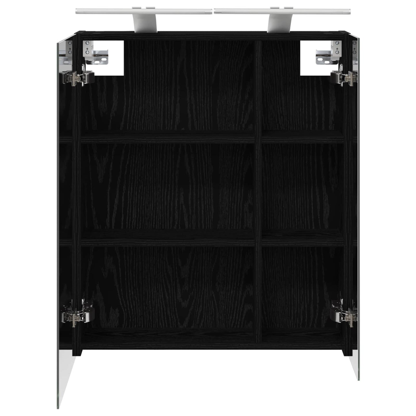 Badezimmerspiegelschrank Schwarz Eichen-Optik 60 x 14,5 x 70 cm