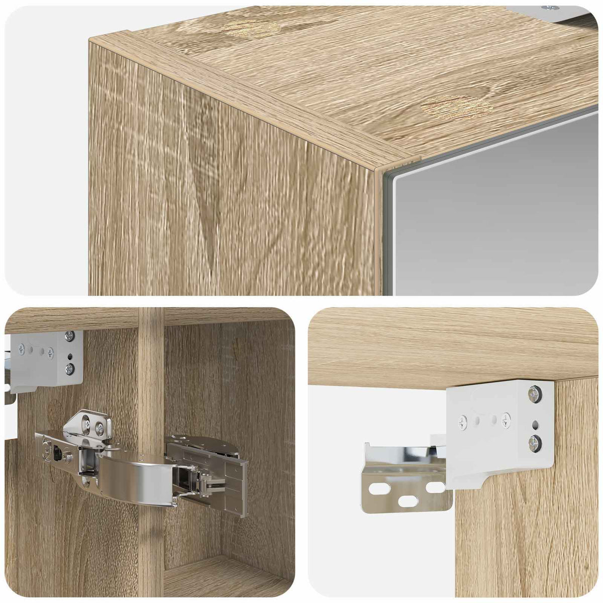 Badezimmerspiegelschrank Sonoma-Eiche 60 x 14,5 x 70 cm