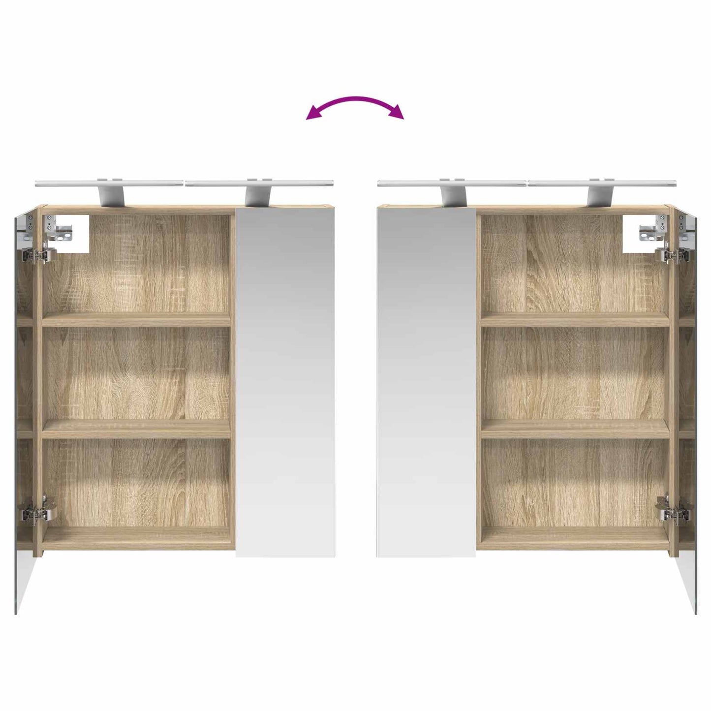Badezimmerspiegelschrank Sonoma-Eiche 60 x 14,5 x 70 cm