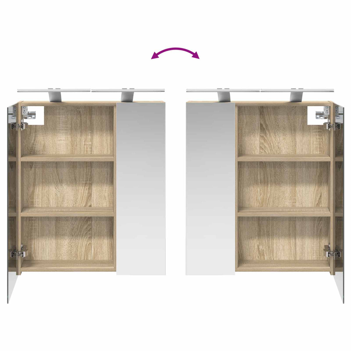 Badezimmerspiegelschrank Sonoma-Eiche 60 x 14,5 x 70 cm