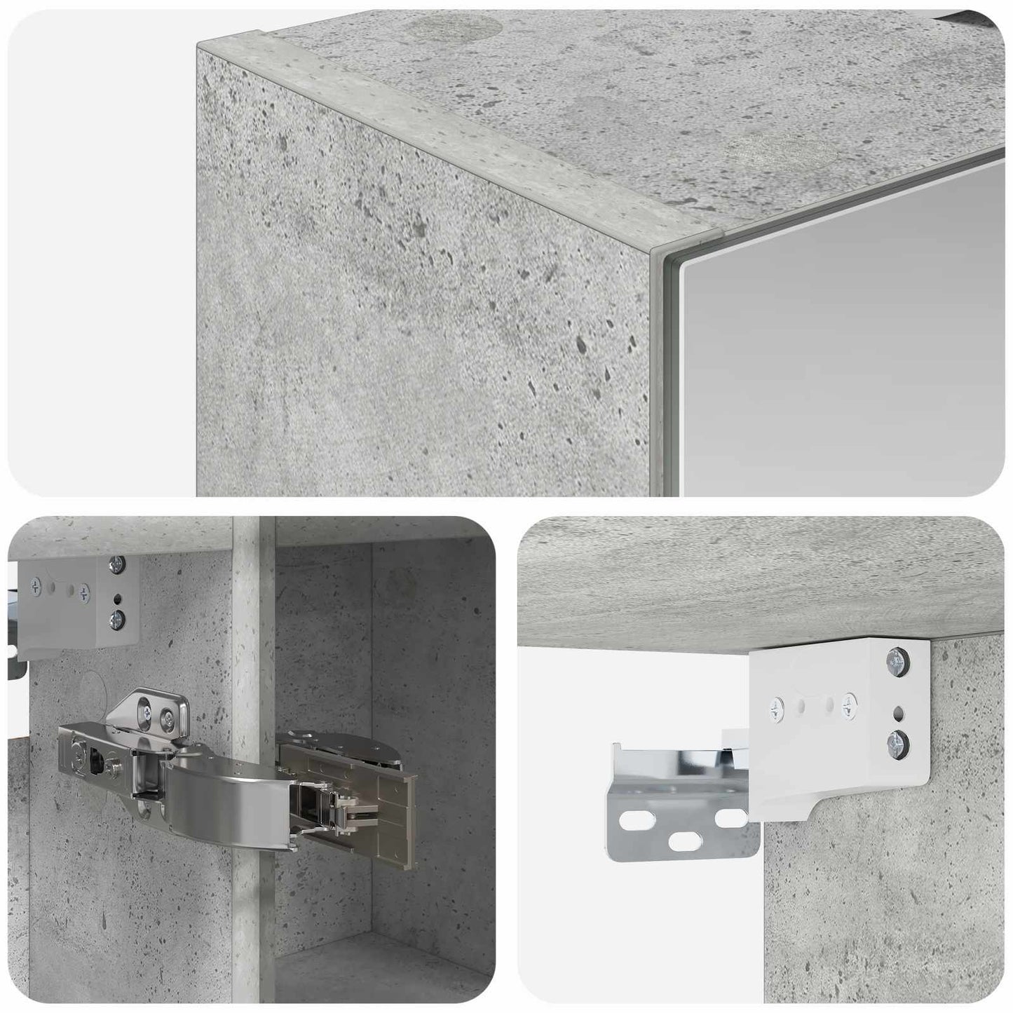 Badezimmerspiegelschrank Beton Grau 60 x 14,5 x 70 cm