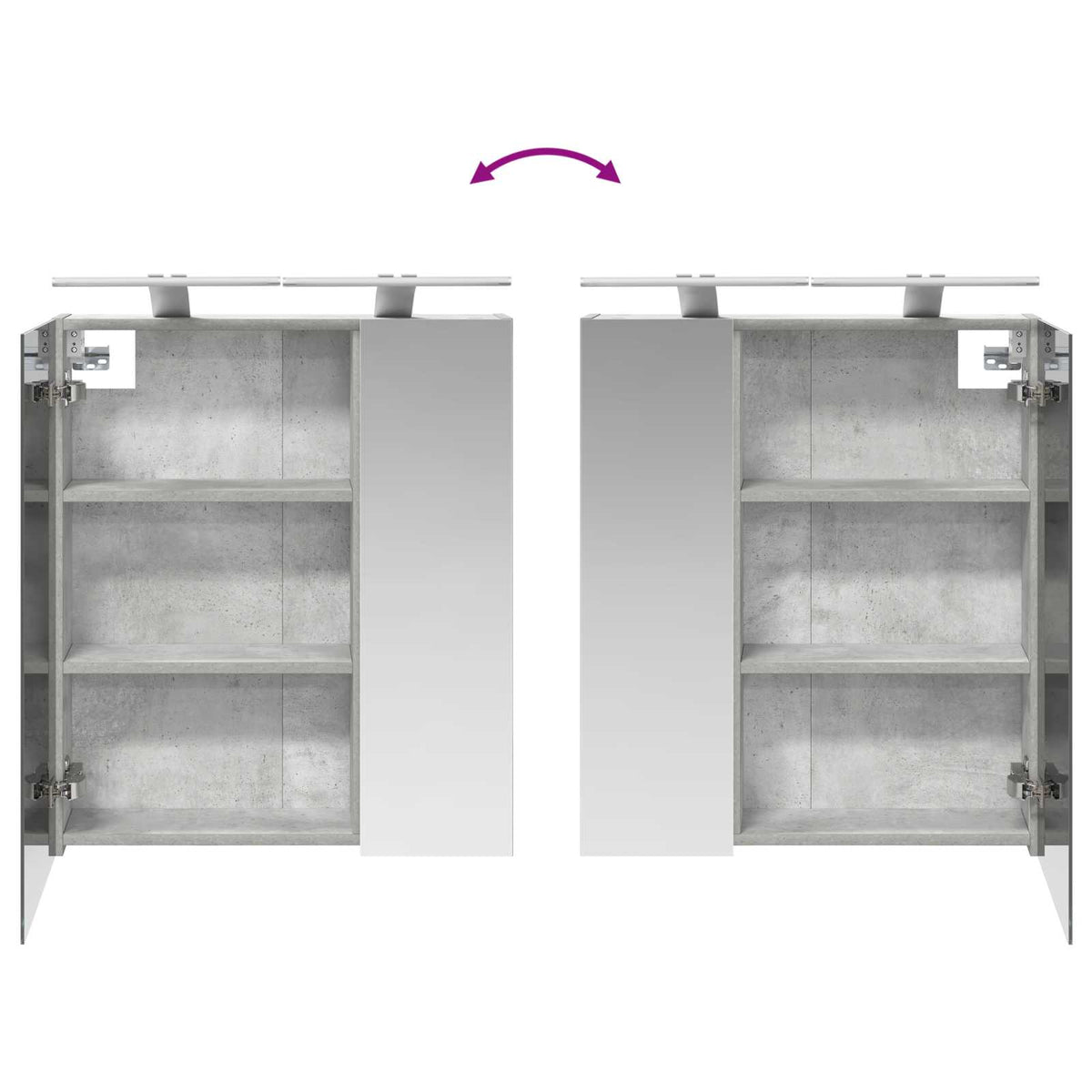 Badezimmerspiegelschrank Beton Grau 60 x 14,5 x 70 cm