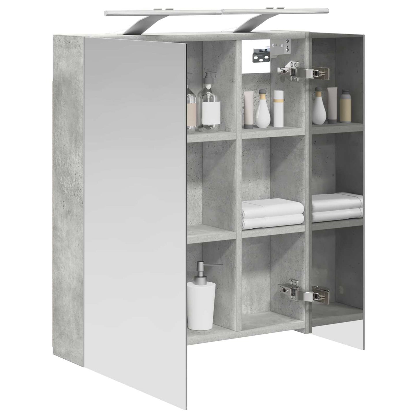 Badezimmerspiegelschrank Beton Grau 60 x 14,5 x 70 cm