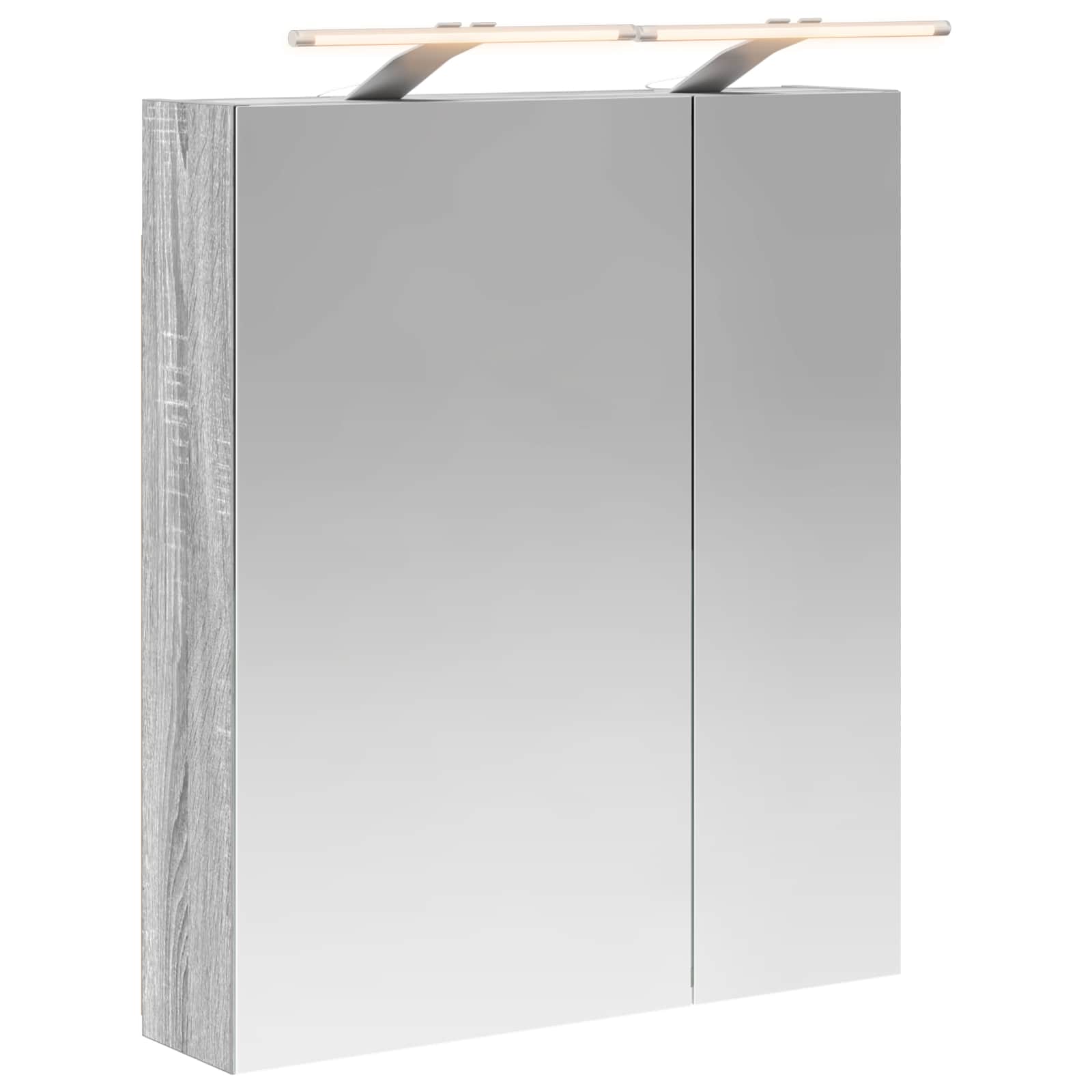 Badezimmerspiegelschrank Graues Sonoma 60 x 14,5 x 70 cm