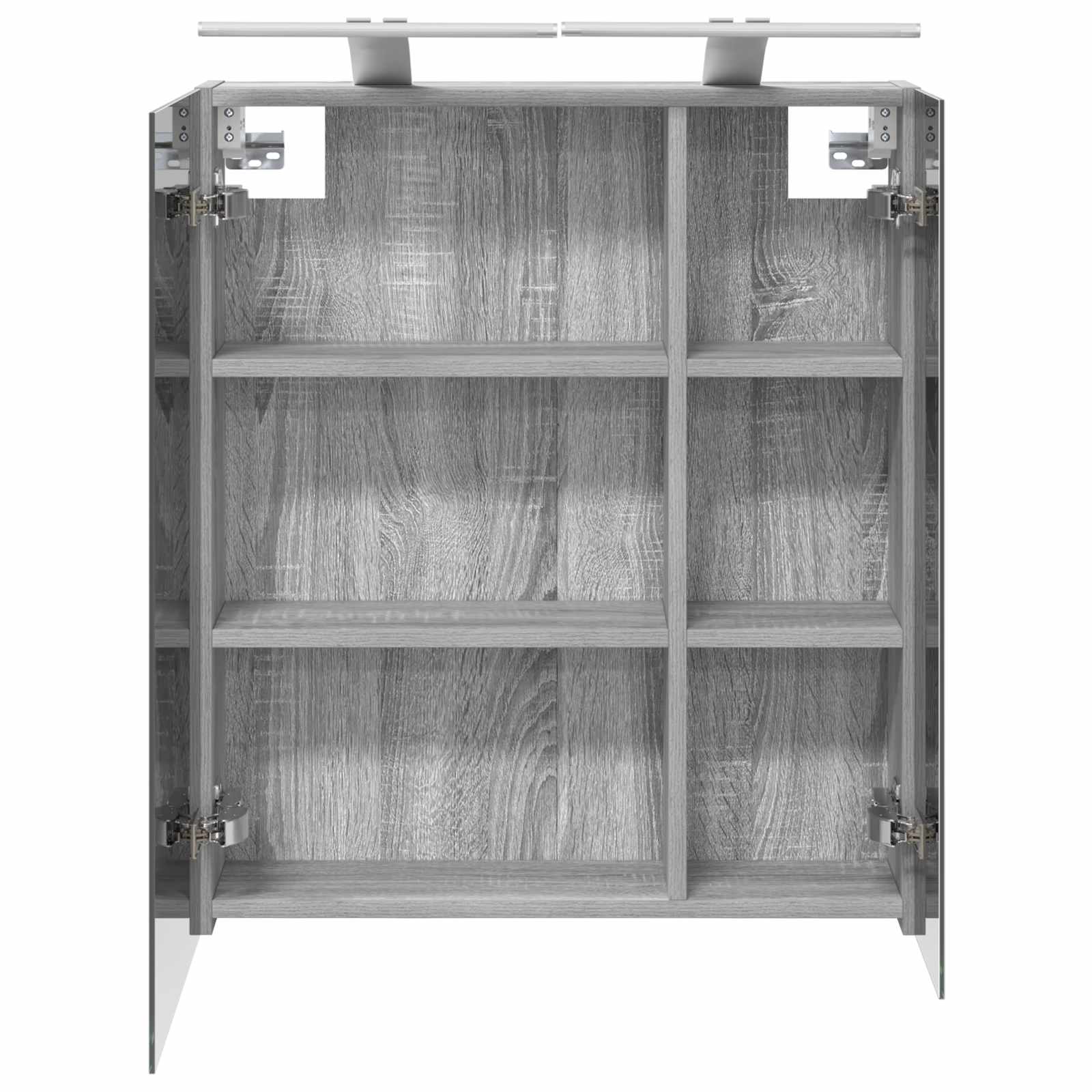 Badezimmerspiegelschrank Graues Sonoma 60 x 14,5 x 70 cm