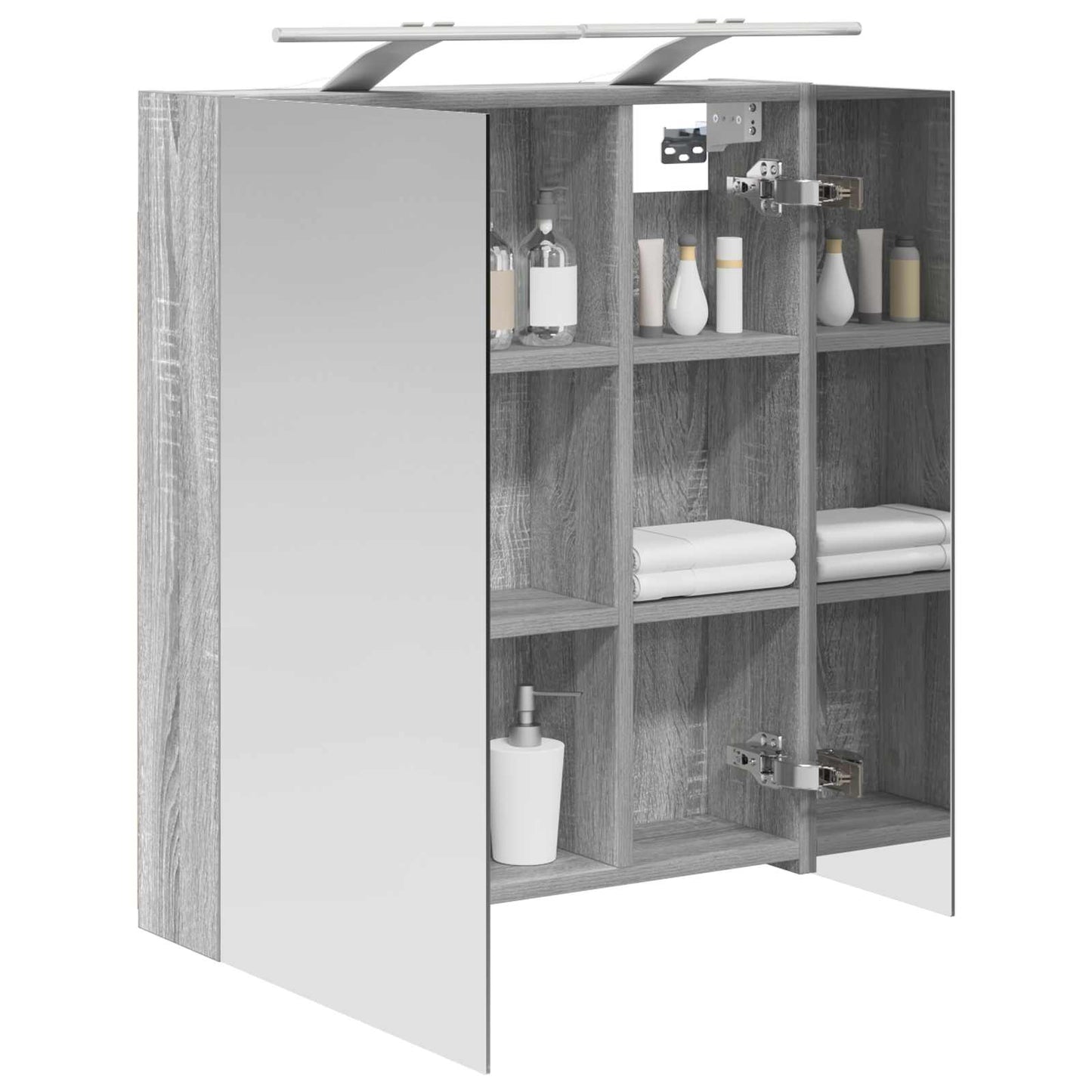 Badezimmerspiegelschrank Graues Sonoma 60 x 14,5 x 70 cm