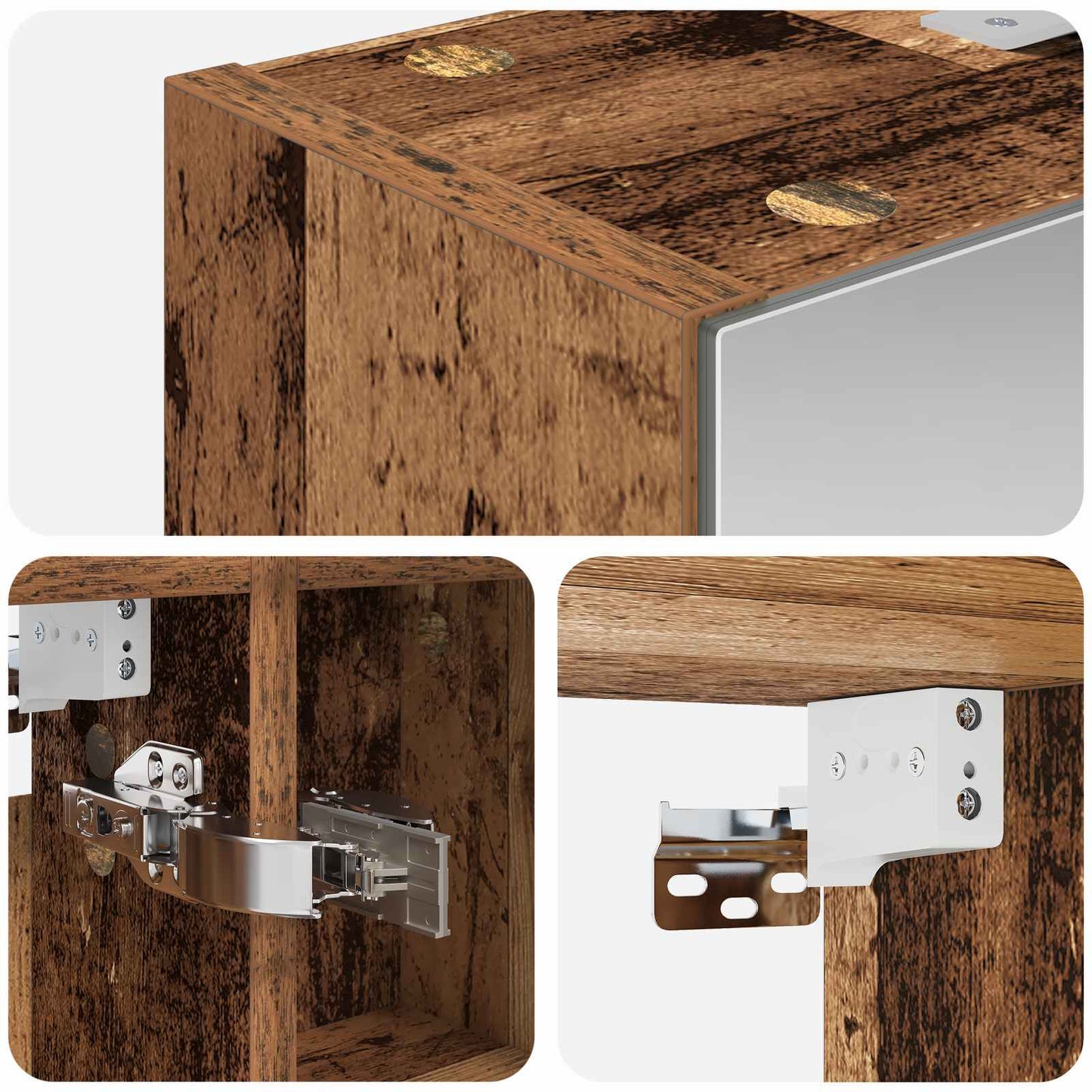 Badezimmerspiegelschrank Altholz 60 x 14,5 x 70 cm